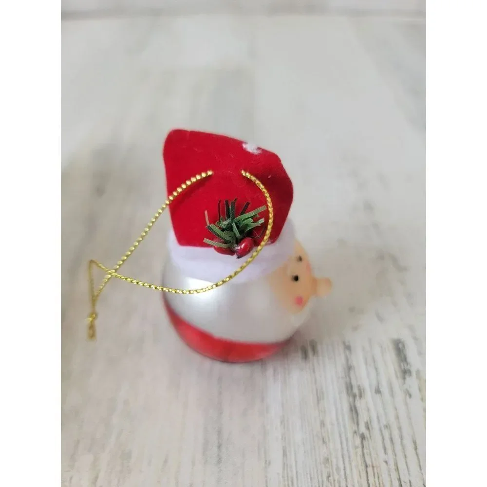 Santa Claus blown glass glitter‎ ornament Xmas decor